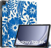 iMoshion Tablet Hoes Geschikt voor Samsung Galaxy Tab A9 Plus - iMoshion Design Trifold Bookcase - Meerkleurig /Flower Tile