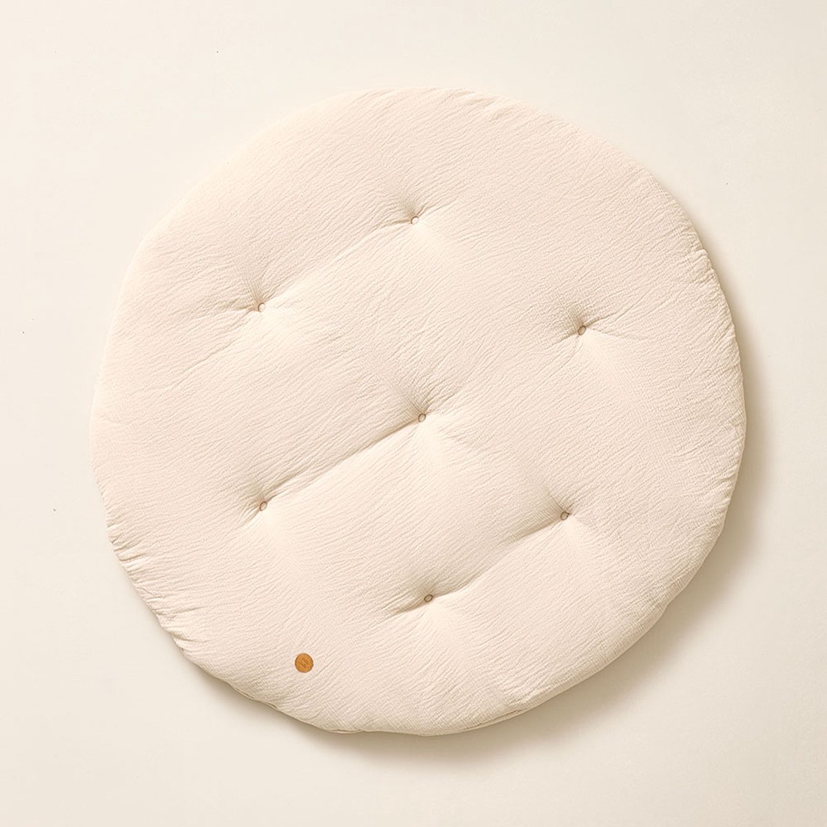 Petite Amélie Speelmat baby - Speelkleed rond - 100% Biologisch mousseline katoen - Luxe en veilige plek voor ontwikkelingsactiviteiten - Gebruik in speeltenten of tipi-tenten - Ø 100 cm - Beige