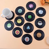 Onderzetters Retro CD Platen Onderzetters voor Koffie Dranken Servies Antislip Onderzetters (12 stuks)