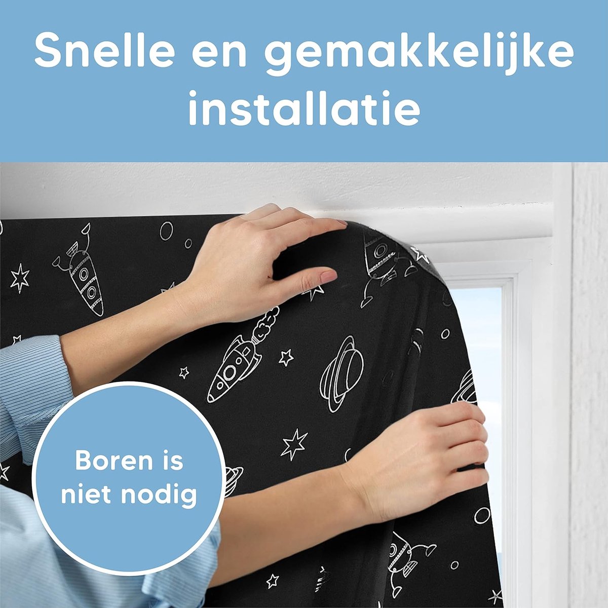 Draagbaar verduisteringsrolgordijn voor slaapkamer, kinderkamer en