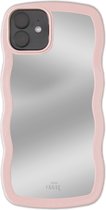 xoxo Wildhearts Wavy mirror case Pink telefoonhoesje - Geschikt voor iPhone 11 - Golvend spiegelhoesje - Wolken hoesje - Schokbestendig - Cloud case - Silicone case met spiegel - Roze
