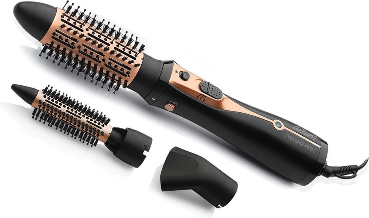 Arzum Volume Pro Hot Air Styler AR5063-0100 | Zwart/koper - 1200W - Keramische borstels - Ionen technologie - Cool shot functie