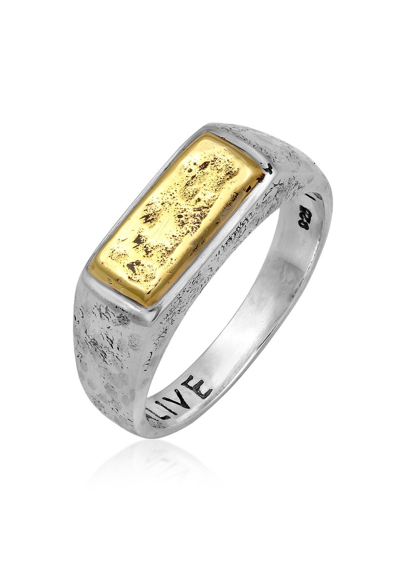 Haze & Glory - Ring - HG HAZE & GLORY - Ring Heren van 925 sterling zilver, Sieraden Heren, Zilveren ring geoxideerd, The Alive Ring, Cool, Feel Alive, Bicolor - Heren