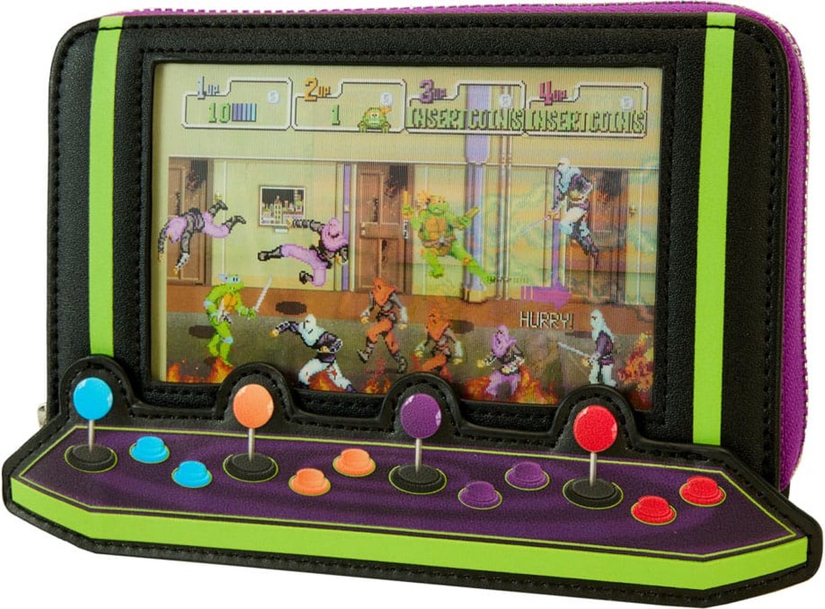 Loungefly: Nickelodeon - Teenage Mutant Ninja Turtles - TMNT 40th Anniversary Vintage Arcade Zip Around Wallet