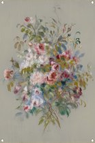 Boeket van rozen - Pierre-Auguste Renoir tuinposter - Bloemen tuinposter - Tuinposter Natuur - Poster buiten - Tuin posters - Decoratie muur tuinposter 40x60 cm