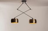 Lumidora Hanglamp 31181 - AMBER - 2 Lichts - E27 - Zwart - Goud - Messing - Metaal - ⌀ 32 cm