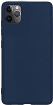 Hoesje Geschikt voor iPhone 12 Pro Hoesje Siliconen Cover Case - Hoes Geschikt voor iPhone 12 Pro Hoes Back Case - Donkerblauw