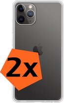 Hoesje Geschikt voor iPhone 12 Pro Max Hoesje Siliconen Cover Case - Hoes Geschikt voor iPhone 12 Pro Max Hoes Back Case - 2-PACK - Transparant