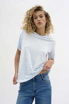 My Essential Wardrobe Lisamw Striped Tee Tops & T-shirts Dames - Shirt - Lichtblauw - Maat L