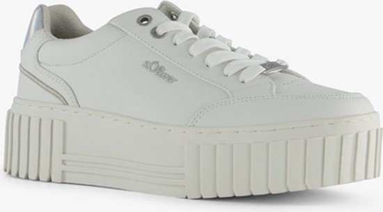 s.Oliver dames sneakers met plateauzolen wit - Maat 40 - Uitneembare zool