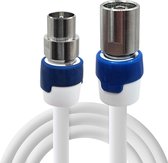 Coax kabel op de hand gemaakt - 20 meter - Wit - IEC 4G Proof Antennekabel - Male en Female rechte pluggen - lengte van 0.5 tot 30 meter