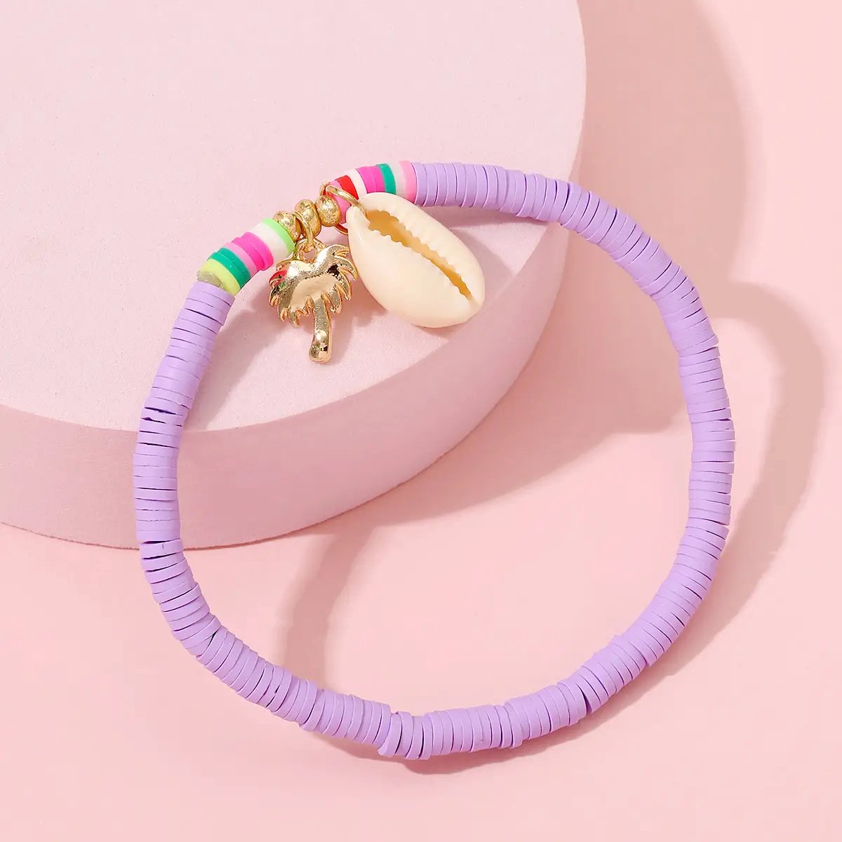 keramische schelp kokosnoot hanger enkelband