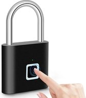 KERUI Sleutelloos USB Oplaadbaar Vingerafdruk Slot - Smart Waterdicht Hangslot - Snelle Ontgrendeling in 0.2 Sec - Draagbaar Anti-diefstal Zink Padlock - Silver