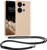 kwmobile telefoonhoesjegeschikt voor Xiaomi Redmi Note 13 Pro 4G - Hoesje van siliconen met telefoonkoord - In crème