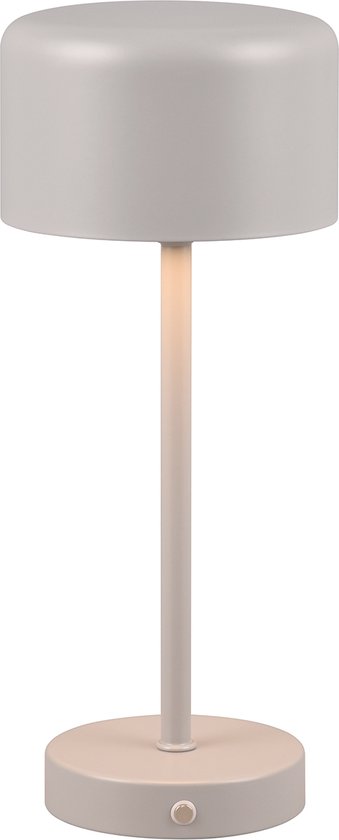 LED Tafellamp met Opbaadbare Batterijen - Torna Elf - 1.5W - Warm Wit 3000K - Grijs - Metaal