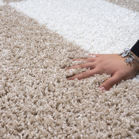 Tapijtenloods Milano Gala Hoogpolig Vloerkleed Modern Beige Creme- 160x230 CM