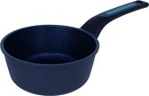 Kookpot met antiaanbaklaag 18 cm en 1,69L | Gegoten aluminium | Geschikt voor elke keuken | Ergonomisch handvat van kunststof en siliconen | Energiebesparend systeem | Vaatwasmachinebestendig | Zwart en blauw