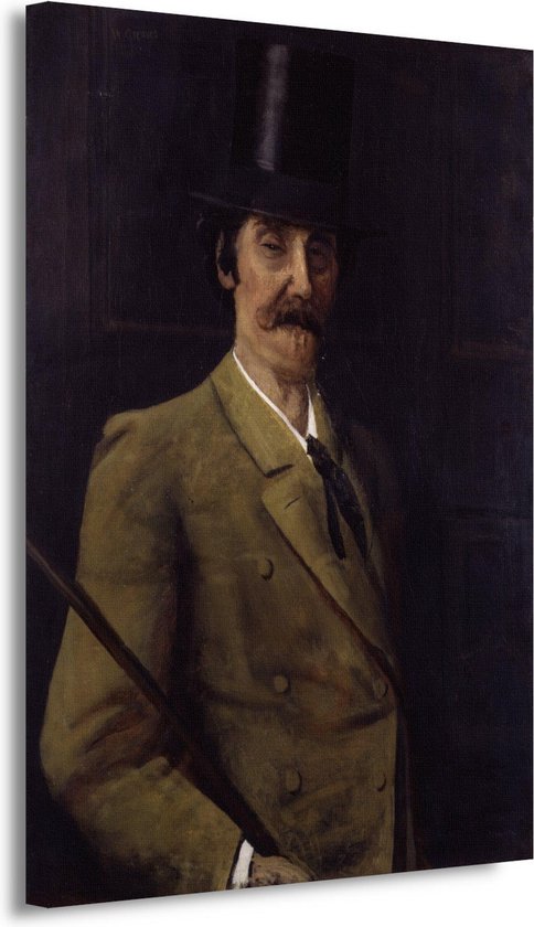James Abbott McNeill Whistler - Walter Greaves schilderijen - Man portret - Schilderij op canvas Portret - Muurdecoratie landelijk - Canvas - Woonaccessoires 60x90 cm
