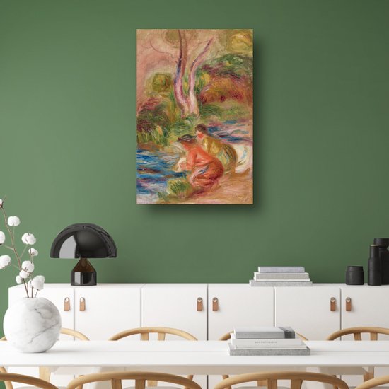 Les Laveuses - Peintures de Pierre-Auguste Renoir - Décoration murale Femmes - Peintures sur toile Personnages - Décoration murale classique - Peinture sur toile salon - Décoration murale 75x100 cm