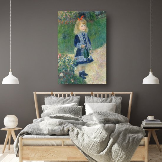 Une fille avec un arrosoir - Tableau Pierre-Auguste Renoir - Décoration murale fille - Tableaux sur toile Personnage - Décoration murale chambre d'enfant - Peinture sur toile - Peintures & affiches 100x150 cm