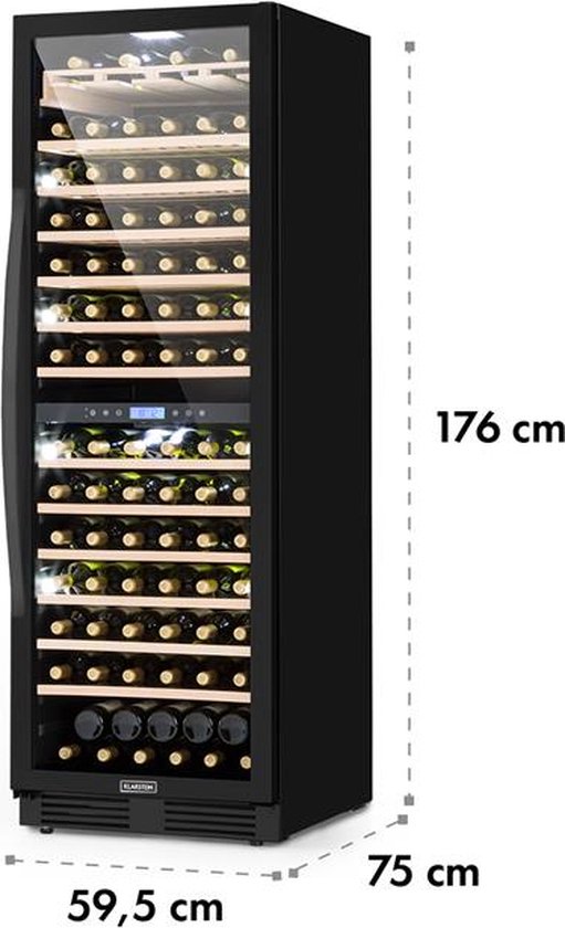 Vinovilla 17 Built-In Duo twee zones wijnkoelkast 53l 17 fl. 3-kleuren glazen deur