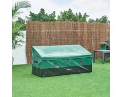 Tuin opbergbox Alanno 52/75x155x64 cm groen en zwart 560L casa.pro