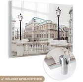 MuchoWow® Glasschilderij 180x120 cm - Schilderij acrylglas - Wenen - Opera - Oostenrijk - Foto op glas - Schilderijen