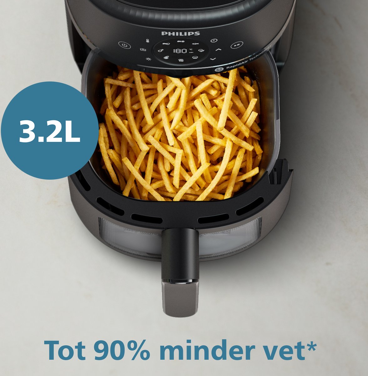 Philips 2000 Series Airfryer - NA210/00 - Kijkvenster - RapidAir - 3.2L - Tot 3 Personen - Zwart — afbeelding 6
