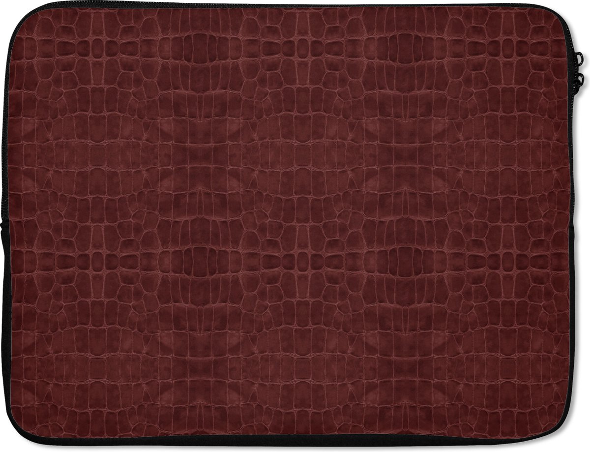 Laptophoes - Leer print - Rood - Keuken - Laptop - Laptopcase - 15 6 Inch - Laptop sleeve