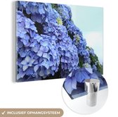 MuchoWow® Peinture sur verre 120x80 cm - Peinture sur verre acrylique - Fleurs d'hortensia - Photo sur verre - Peintures