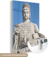 MuchoWow® Glasschilderij 120x180 cm - Schilderij acrylglas - Guanyin Boeddha - Foto op glas - Schilderijen