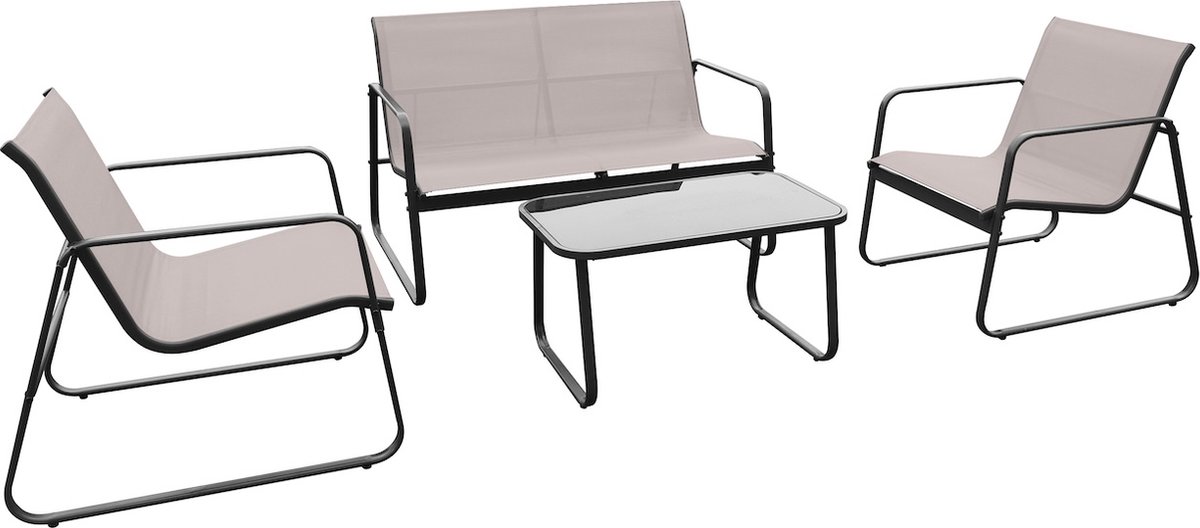 Feel Furniture - Luxe loungeset in Taupe Textilene stof met Gamla design.