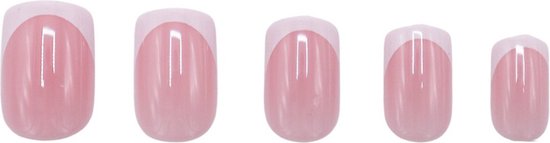 Boozyshop ® Nepnagels French Manicure - Plaknagels Wit & Roze - 24 Stuks - Kunstnagels - Press On Nails - Pink & White - Nail Art - Plaknagels met Lijm - French Nails