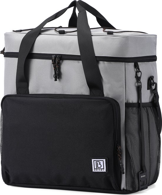 Brisby 4 Laags Geïsoleerde Koeltas - Lunchtas 40 liter - Zwart Grijs met Oranje van Brisby — afbeelding 5