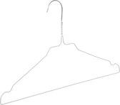 De Kledinghanger Gigant - 50 x Draadhanger / stomerijhanger metaal wit gecoat (Ø 2,4 mm) met rokinkepingen, 41 cm