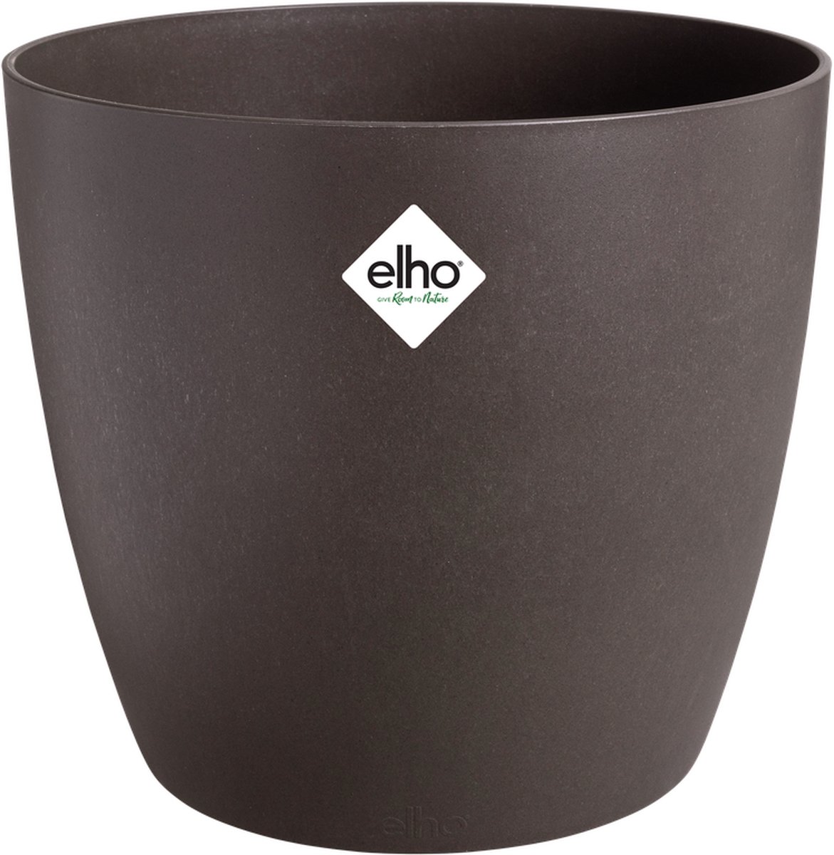 Elho the coffee collection rond bloempot voor binnen gemaakt met gerecycled plastic & koffie 14cm Espresso Bruin