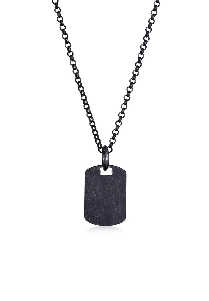 KUZZOI - Halsketting - Militaire herenplaat geborsteld in 925 sterling zilver - Heren