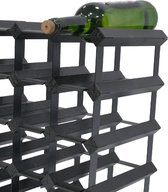 Vinata Trigno wijnrek - zwart - 120 flessen - wijnrekken - flessenrek - wijnrek hout metaal - wijnrek staand - wijn rek - wijnrek stapelbaar - wijnfleshouder - flessen rek