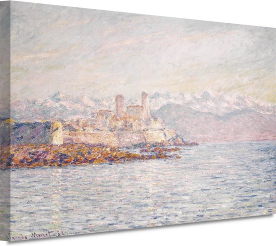 Antibes - Claude Monet wanddecoratie - Kasteel portret - Canvas schilderijen Architectuur - Muurdecoratie modern - Canvas schilderijen woonkamer - Woonaccessoires 150x100 cm