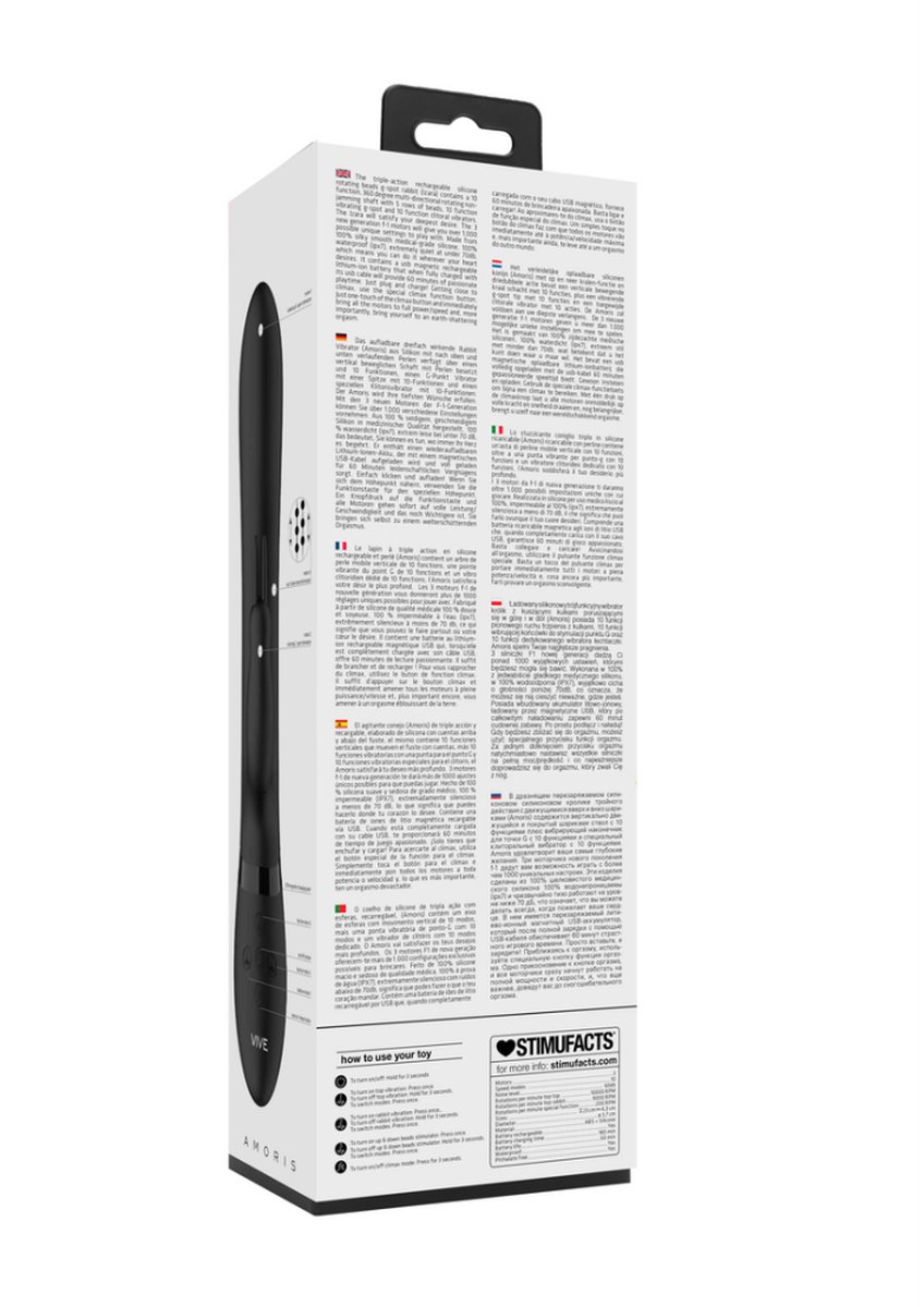 Goedkoopste VIVE by Shots - Amoris - Stimulating Beads Rabbit - Black