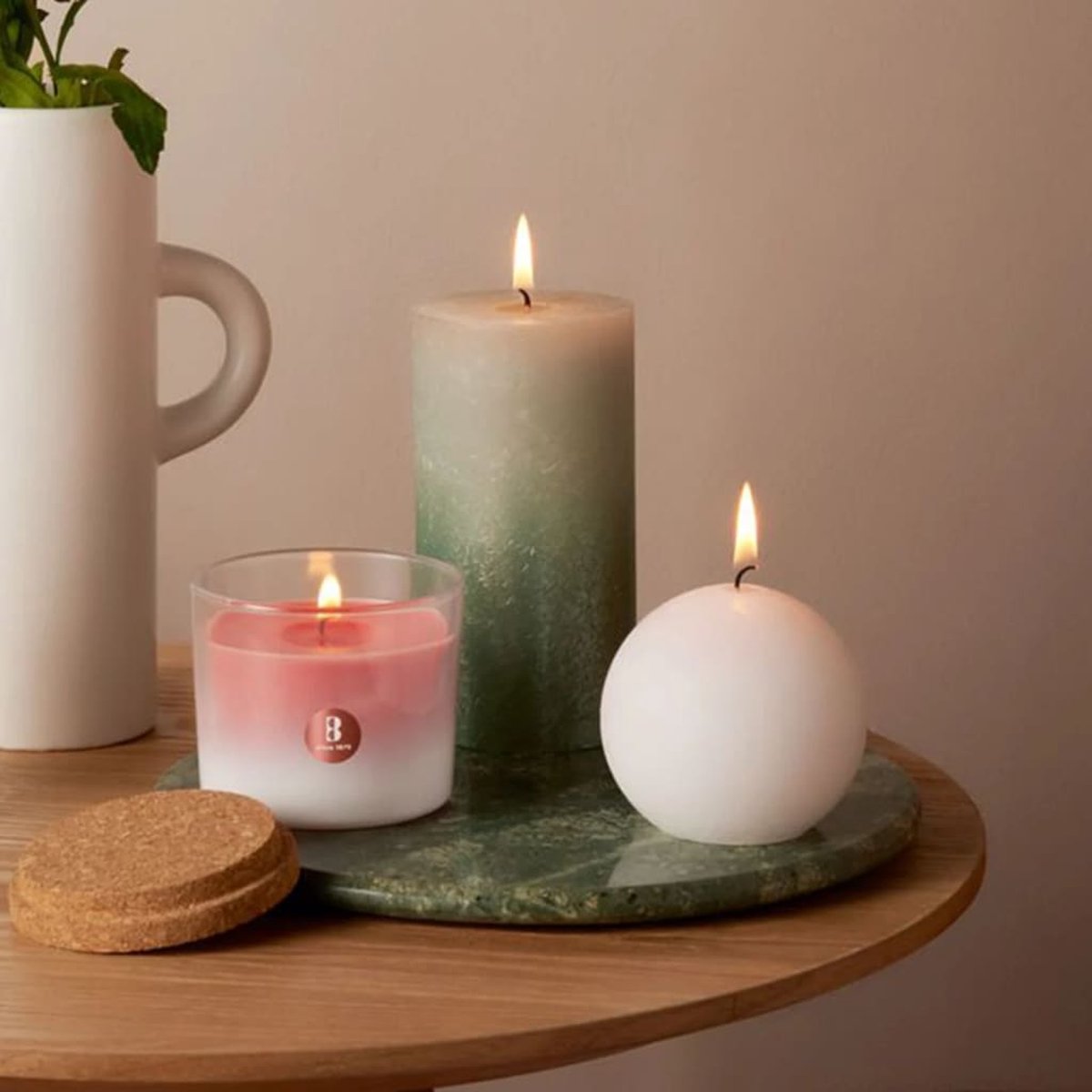 Bolsius Bolkaarsen Shine 6 st rustiek 76x71 mm ash rose