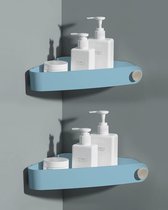 2 stuks plastic doucheplanken zonder boren doucheplank douchemand wordt geleverd met een kleine ronde haak, douchemanden aan de muur gemonteerd, voor keuken en badkamer, blauw