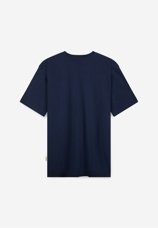 A-dam Navy Einstein - T-shirt - Heren - Volwassenen - Vegan - Korte Mouwen - T-shirts - Katoen - Blauw - XL
