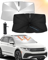 Autozonwering voorruit, autovoorruitparasol 360° draaibaar opvouwbare autoparasol voorruit UV-bescherming voor de voorruit voor de meeste auto's (L (140 x 78 cm))