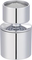 Aérateur de robinet double fonction à 2 débits, aérateur pour robinets, aérateur pivotant à 360 degrés pour évier de cuisine, double pulvérisation, avec pièce de rechange pour robinet d'étanchéité, filetage femelle chromé style 1-22 mm
