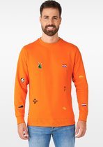 OppoSuits Deluxe Hup Holland - Heren Sweater - Koningsdag en Nederlands Elftal Trui - Oranje - Maat L