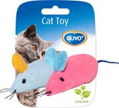 Duvoplus - Speelgoed Voor Dieren - Kat - Assortiment Muisjes 2st - 6x5x3cm Blauw/roze - 2st