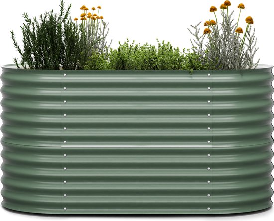 Blumfeldt High Grow Verhoogd Bed - Ergonomisch Verhoogd Bed Van 1.000 Liter Van Roestvrij Galvalume Staal Voor Groenten En Kruiden, 80 Cm Hoog, Eenvoudig Te Monteren, Vorstbestendig - Metalen Verhoogd Tuinbed