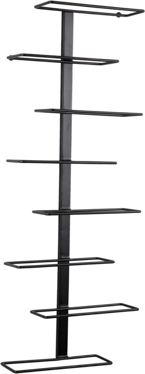 Present Time Wijnrek Float - Zwart - 32.5x9.5x80.5cm - IJzer - Voor aan de Muur - 8 Flessen - Modern — cadeau in Wonen & Interieur - foto 3