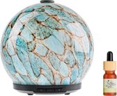Whiffed Marble® Luxe Aroma Diffuser - Incl. Etherische olie - Pepermunt - Geurverspreider met Glazen Design - 8 uur Aromatherapie - Tot 80m2 - Essentiële Olie Vernevelaar & Diffuser